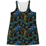 Embroidery Peacock Pattern Print Women's Racerback Tank Top