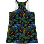 Embroidery Peacock Pattern Print Women's Racerback Tank Top