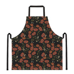 Embroidery Poppy Pattern Print Apron