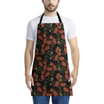 Embroidery Poppy Pattern Print Apron