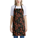 Embroidery Poppy Pattern Print Apron