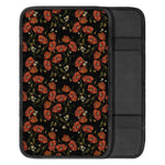 Embroidery Poppy Pattern Print Car Center Console Cover