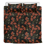 Embroidery Poppy Pattern Print Duvet Cover Bedding Set