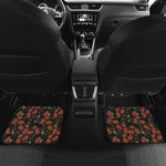 Embroidery Poppy Pattern Print Front and Back Car Floor Mats