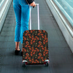 Embroidery Poppy Pattern Print Luggage Cover