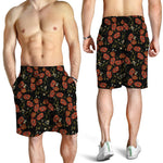 Embroidery Poppy Pattern Print Men's Shorts