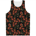 Embroidery Poppy Pattern Print Men's Tank Top