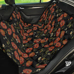 Embroidery Poppy Pattern Print Pet Car Back Seat Cover
