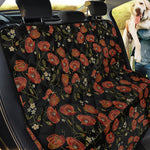Embroidery Poppy Pattern Print Pet Car Back Seat Cover