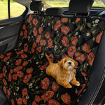 Embroidery Poppy Pattern Print Pet Car Back Seat Cover