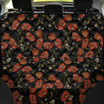 Embroidery Poppy Pattern Print Pet Car Back Seat Cover
