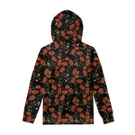 Embroidery Poppy Pattern Print Pullover Hoodie