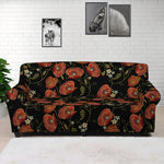 Embroidery Poppy Pattern Print Sofa Cover