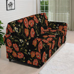 Embroidery Poppy Pattern Print Sofa Cover