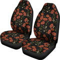 Embroidery Poppy Pattern Print Universal Fit Car Seat Covers