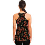 Embroidery Poppy Pattern Print Women's Racerback Tank Top
