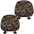 Embroidery Rooster Pattern Print Car Headrest Covers