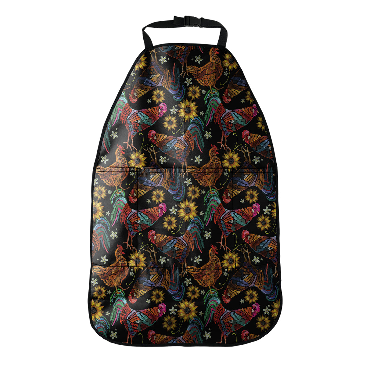 Embroidery Rooster Pattern Print Car Seat Organizers