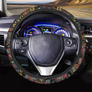 Embroidery Rooster Pattern Print Car Steering Wheel Cover