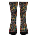 Embroidery Rooster Pattern Print Crew Socks