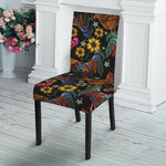 Embroidery Rooster Pattern Print Dining Chair Slipcover