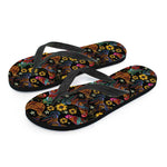 Embroidery Rooster Pattern Print Flip Flops