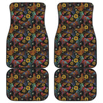 Embroidery Rooster Pattern Print Front and Back Car Floor Mats