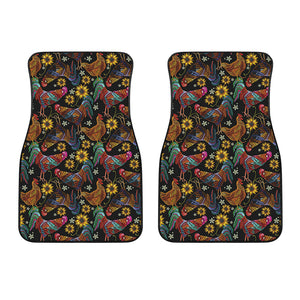 Embroidery Rooster Pattern Print Front Car Floor Mats