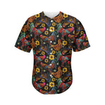 Embroidery Rooster Pattern Print Men's Baseball Jersey