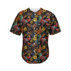 Embroidery Rooster Pattern Print Men's Baseball Jersey