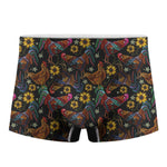 Embroidery Rooster Pattern Print Men's Boxer Briefs