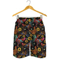 Embroidery Rooster Pattern Print Men's Shorts