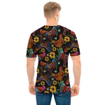 Embroidery Rooster Pattern Print Men's T-Shirt