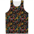 Embroidery Rooster Pattern Print Men's Tank Top