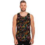 Embroidery Rooster Pattern Print Men's Tank Top