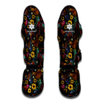 Embroidery Rooster Pattern Print Muay Thai Shin Guard