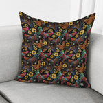Embroidery Rooster Pattern Print Pillow Cover