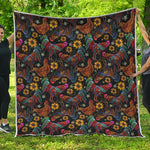 Embroidery Rooster Pattern Print Quilt