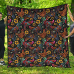 Embroidery Rooster Pattern Print Quilt