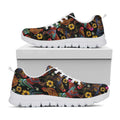 Embroidery Rooster Pattern Print White Running Shoes
