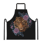 Embroidery Tiger And Flower Print Apron