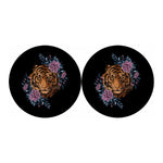 Embroidery Tiger And Flower Print Car Coasters