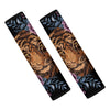 Embroidery Tiger And Flower Print Car Seat Belt Covers