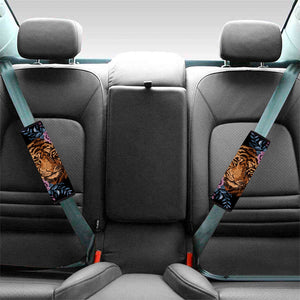 Embroidery Tiger And Flower Print Car Seat Belt Covers