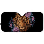 Embroidery Tiger And Flower Print Car Sun Shade