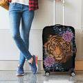 Embroidery Tiger And Flower Print Luggage Cover