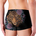 Embroidery Tiger And Flower Print Men's Boxer Briefs