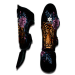Embroidery Tiger And Flower Print Muay Thai Shin Guard