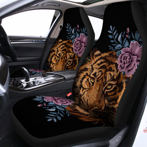 Embroidery Tiger And Flower Print Universal Fit Car Seat Covers