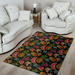 Embroidery Tropical Pattern Print Area Rug